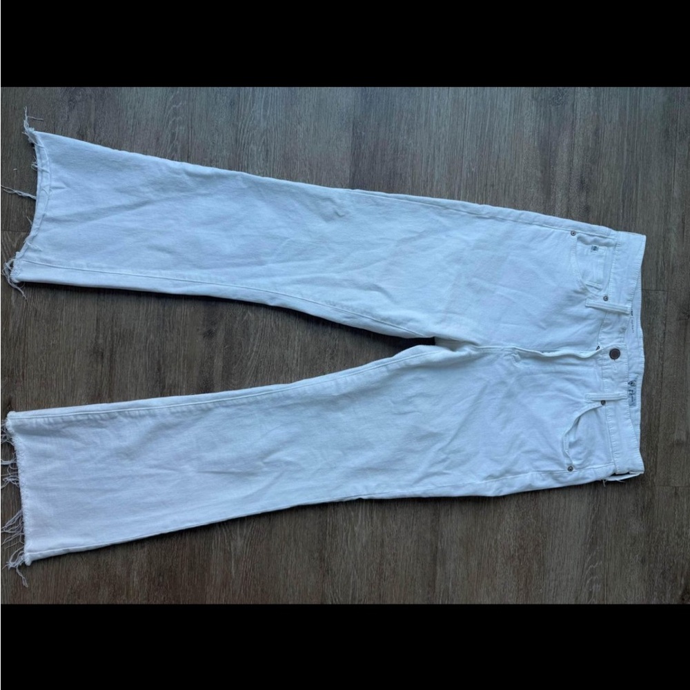 AGOLDE WOMENS HIGH WAISTED FLARE FRINGE WHITE JEANS WOMEN SIZE 30